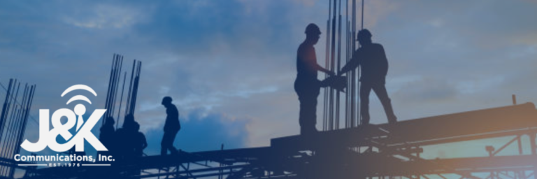 Construction workers on Indiana job site – J&K Communications radio solutions.